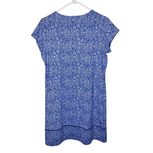 Lands' End Athleisure Dress Blue & White Paisley Size Small Outdoor - Picture 5 of 6